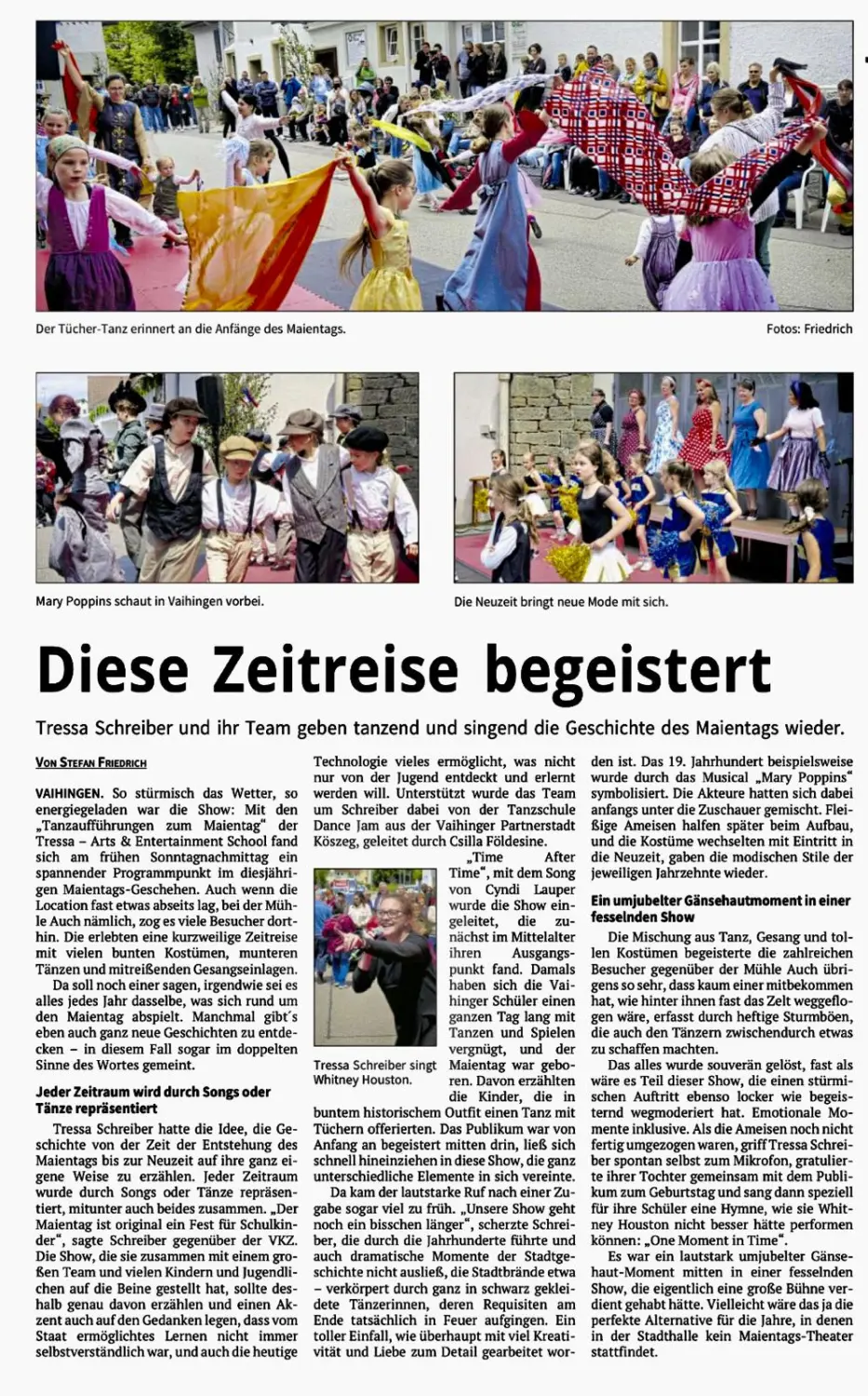 Tressa Arts & Entertainment School, Zeitungsartikel